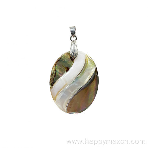 Craft oval natural shell abalone pendants jewelry making
